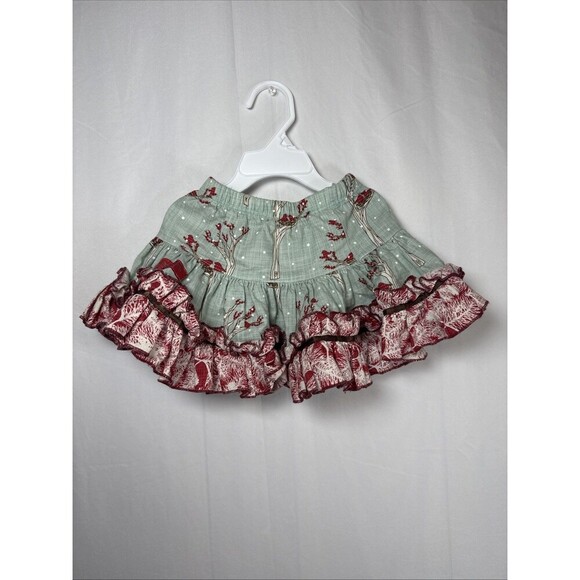 Long Sleeve Shirt And Matching Skirt Bird Print Size 12 M Preowned - Picture 7 of 16